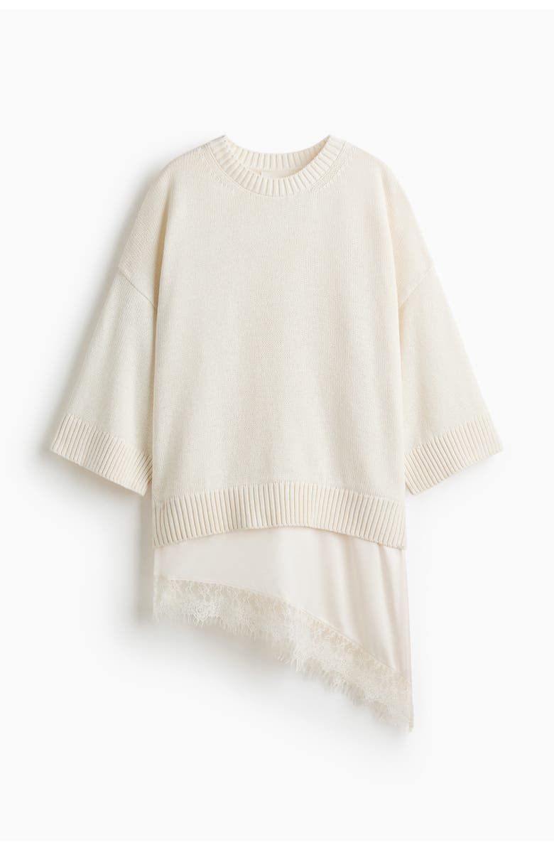 H&M Layered Jumper, Alternate, color, Cream