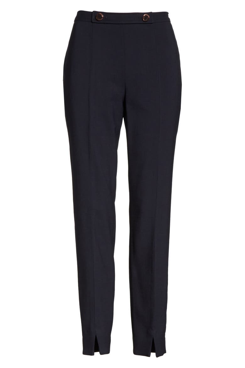 Ted Working Title Front Slit Skinny Trousers, Alternate, color, NAVY