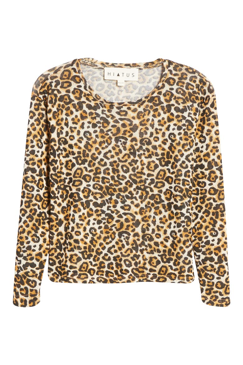 Animal Print Hacci Knit Top, Alternate, color, TAN ANIMAL