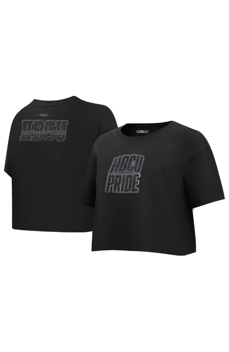 PRO STANDARD Women's Pro Standard Black HBCU Triple Back Boxy Cropped T-Shirt, Main, color, Black