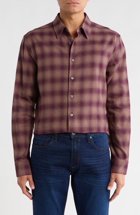 Plaid Flannel Long Sleeve Classic Fit Button-Up Shirt