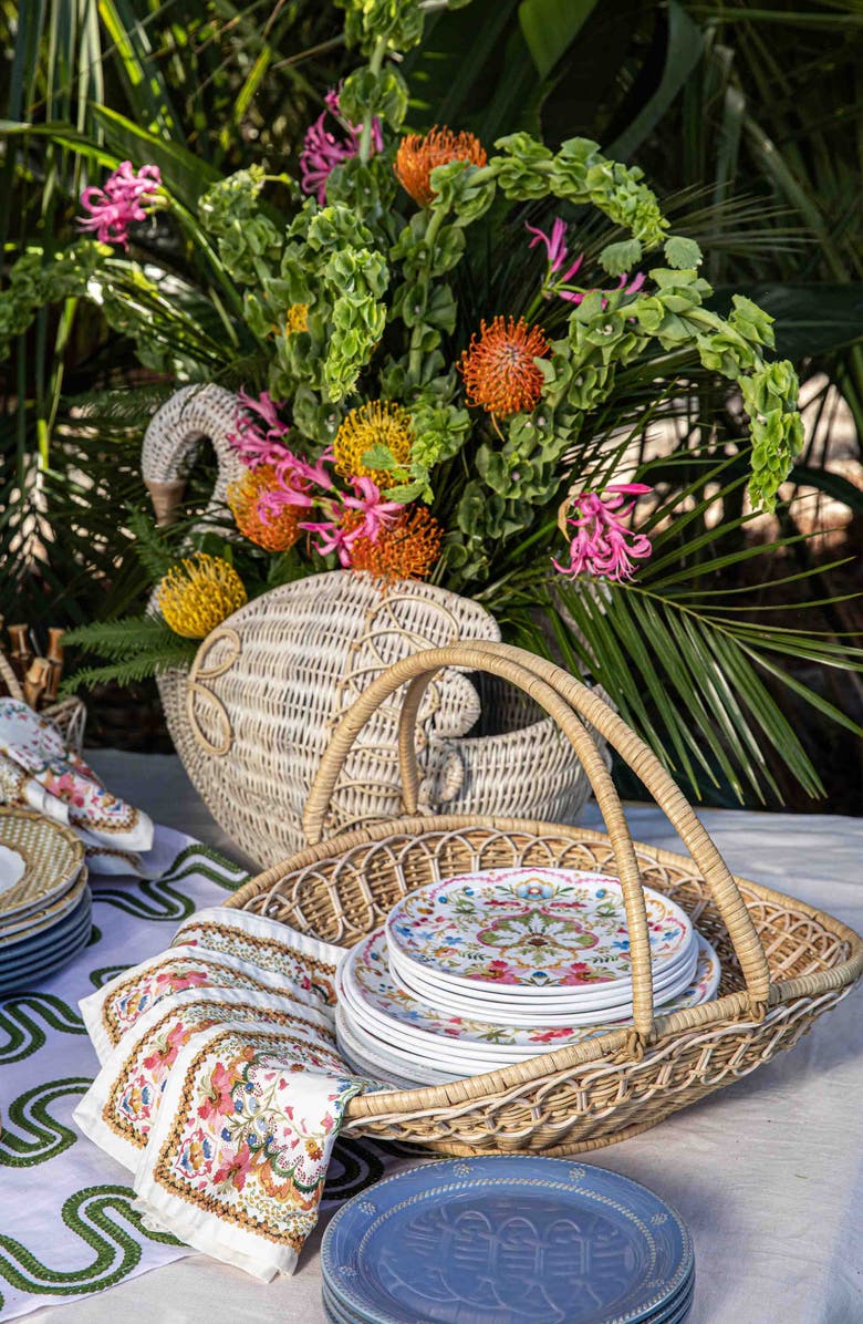 Juliska Provence Rattan Gathering Basket, Alternate, color, Whitewash