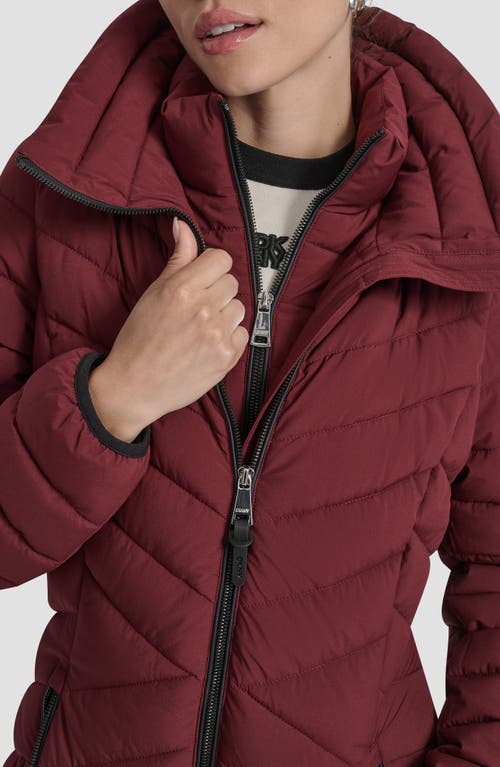 Dkny Stretch Packable Coat In Gray