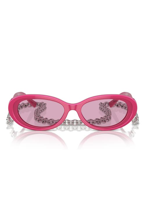 Tiffany & Co . 54mm Oval Sunglasses With Chain In Multi