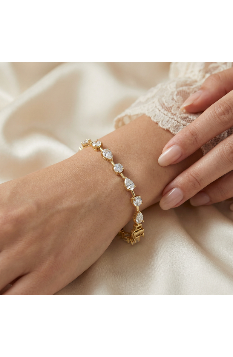 Bliss Diamond 8Ct Mixed Cut Diamond Tennis Bracelet 7" 14k Gold Lab Grown, Alternate, color, 14K Yellow Gold