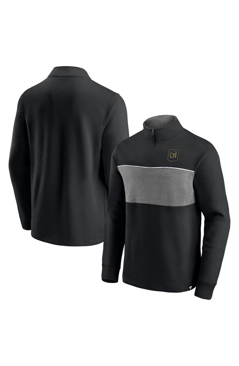 FANATICS Men's Fanatics Branded Black LAFC Block Party Fleece Quarter-Zip Jacket, Alternate, color, 