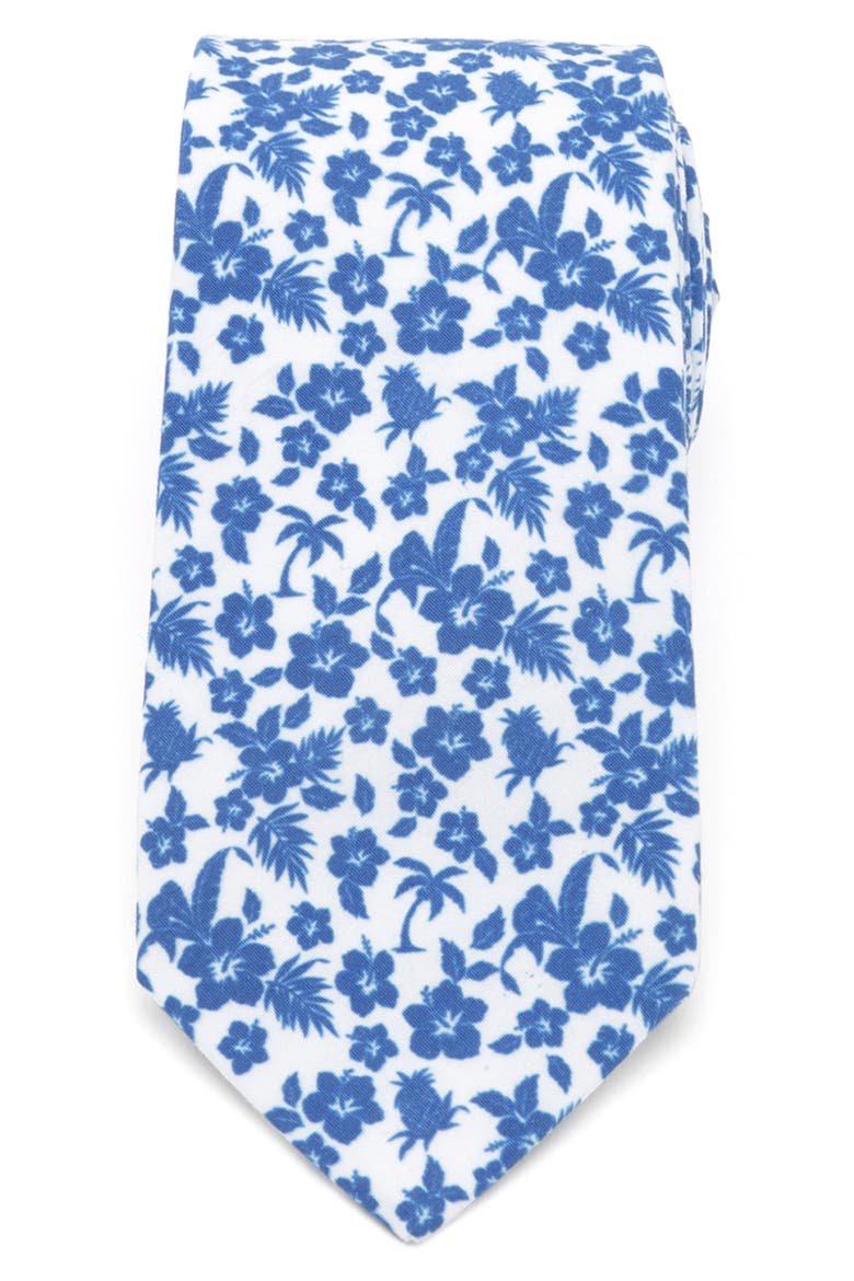 Tropical Cotton Tie, Main, color, BLUE