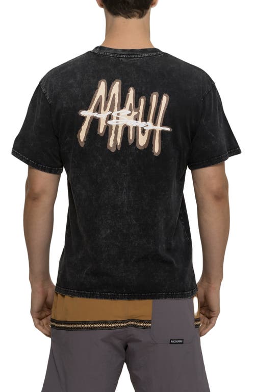 Maui And Sons Maui & Sons Maui Tag Mineral Wash Cotton Graphic T-shirt In Black