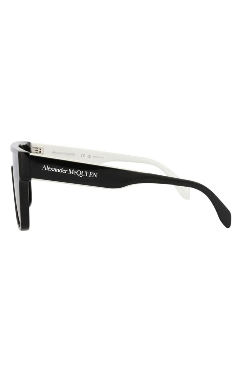 McQueen 99mm Flat Top Sunglasses, Alternate, color, Black Black Green