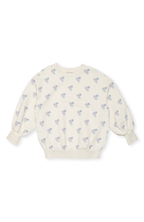 The Sunday Collective Kids' Weekend Organic Cotton Sweatshirt In Beige Overflow