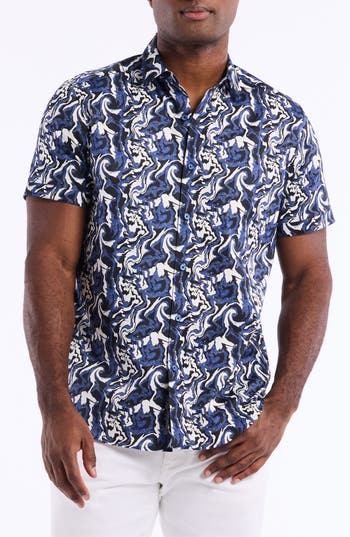 Robert Graham Yadkin Short Sleeve Cotton Button-up Shirt