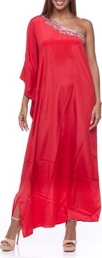 RANEES Embellished One-Shoulder Cover-Up Dress