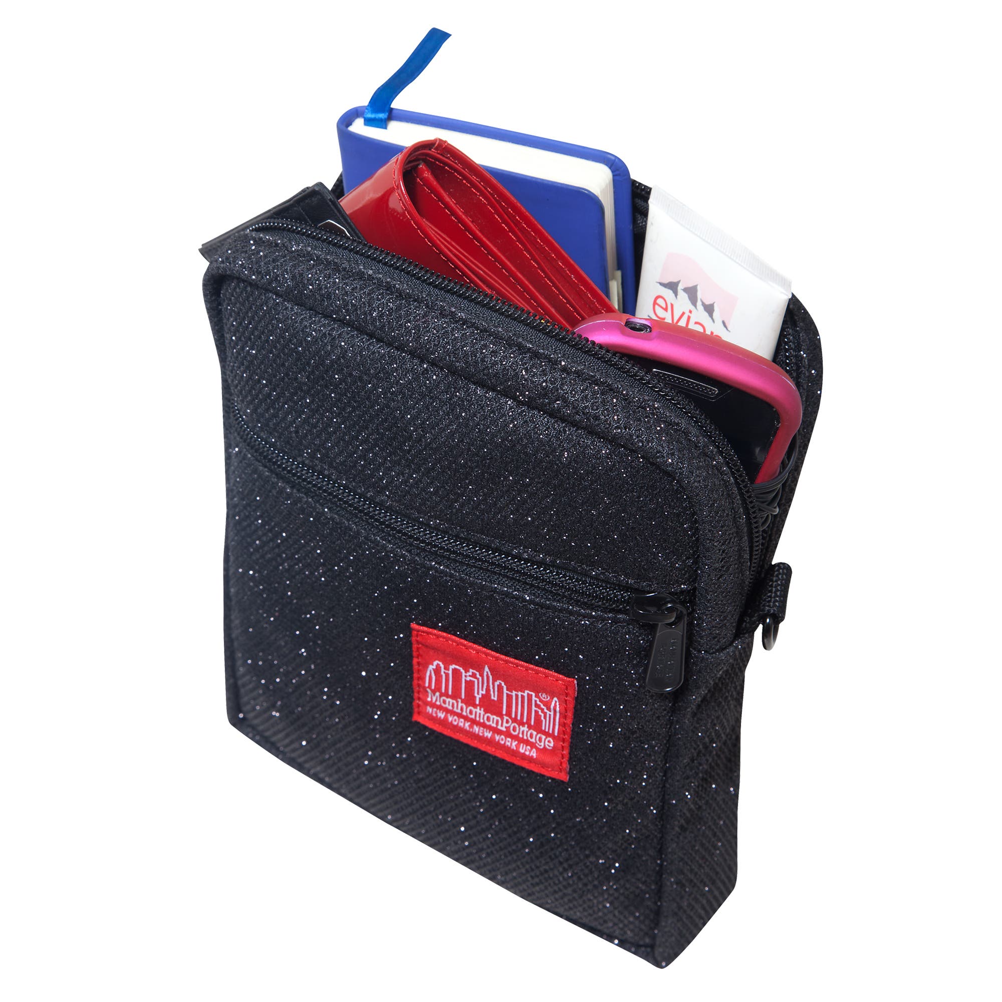 Manhattan Portage Midnight City Lights Crossbody Bag, Alternate, color, Black