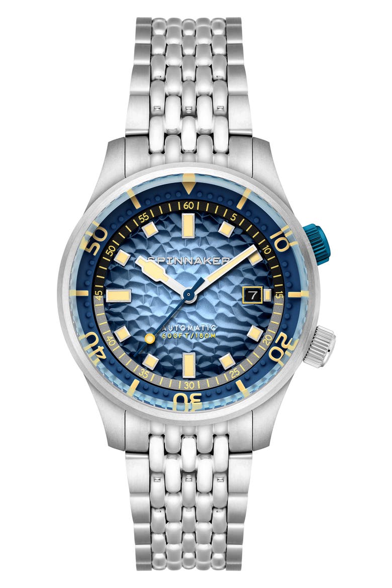 Bradner Automatic Bracelet Watch, 42mm, Main, color, BLUE