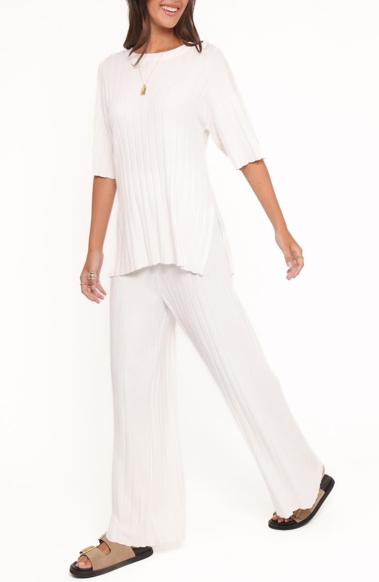 Petal & Pup Alix Ribbed Sweater & Pants Set, Alternate, color, Cream