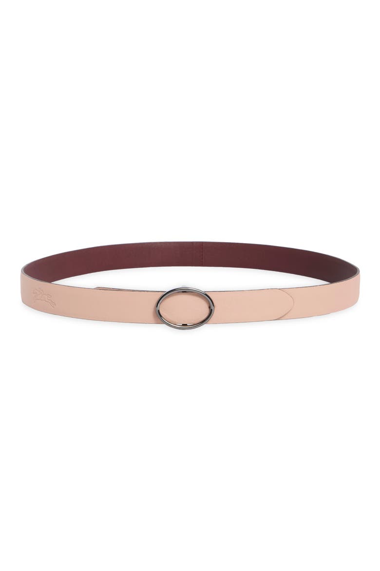 Le Pliage Reversible Leather Belt, Main, color, BRANDY/ POWDER