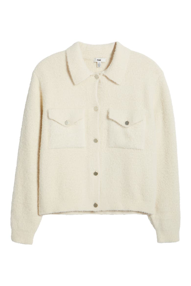Fuzzy Cardigan, Alternate, color, ANTIQUE WHITE