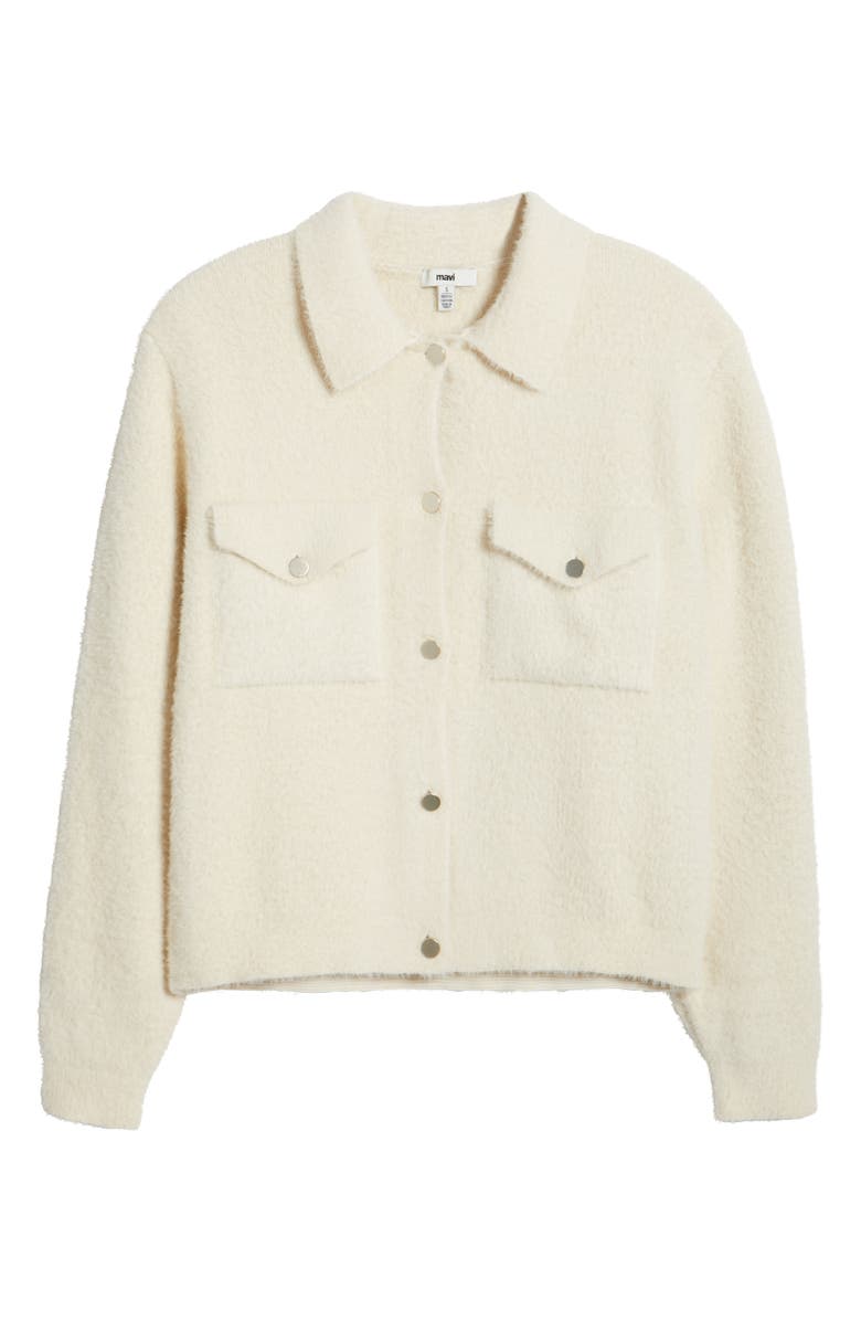 Mavi Jeans Fuzzy Cardigan, Alternate, color, Antique White