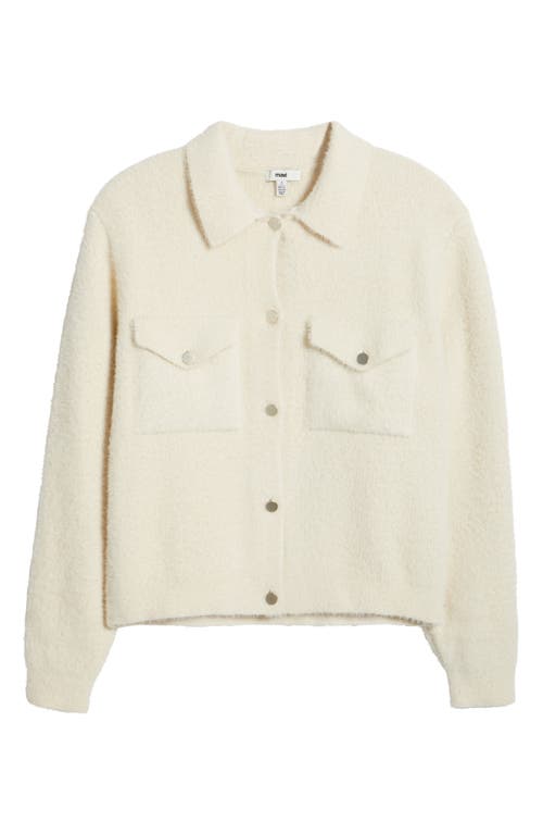 Mavi Jeans Fuzzy Cardigan In Antique White