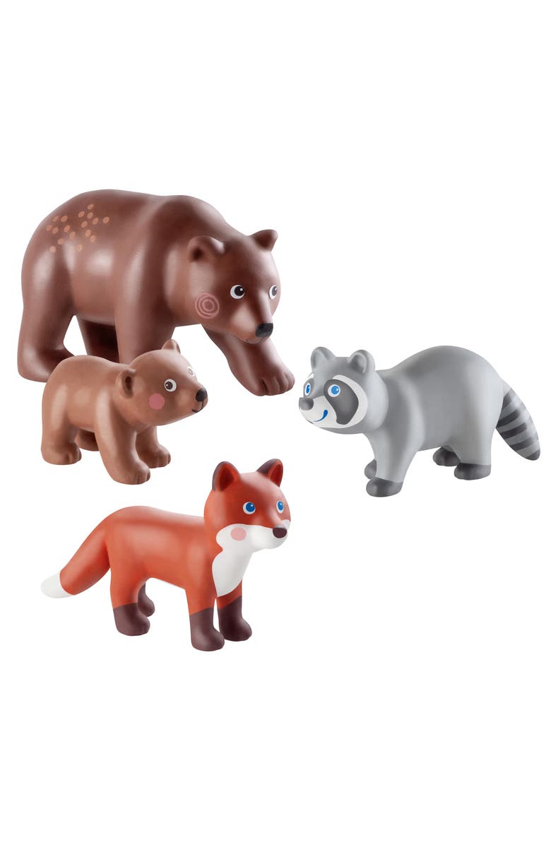 HABA Little Friends Forest Animals Multi-pack Playset with 4 Chunky Plastic Toy Figures for Ages 3+, Main, color, Multi