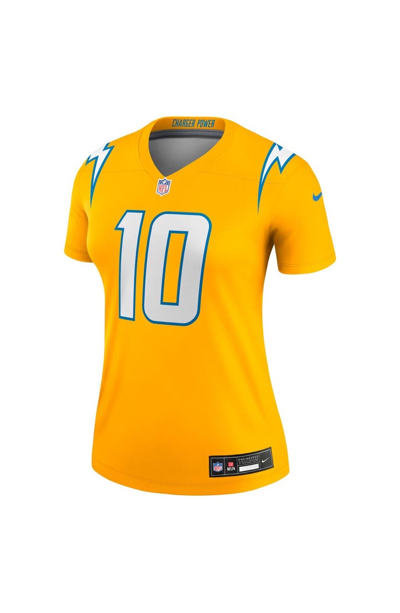 Nike Women's Nike Justin Herbert Gold Los Angeles Chargers Alternate Charger Power Legend Player Performance Top, Alternate, color, Gold