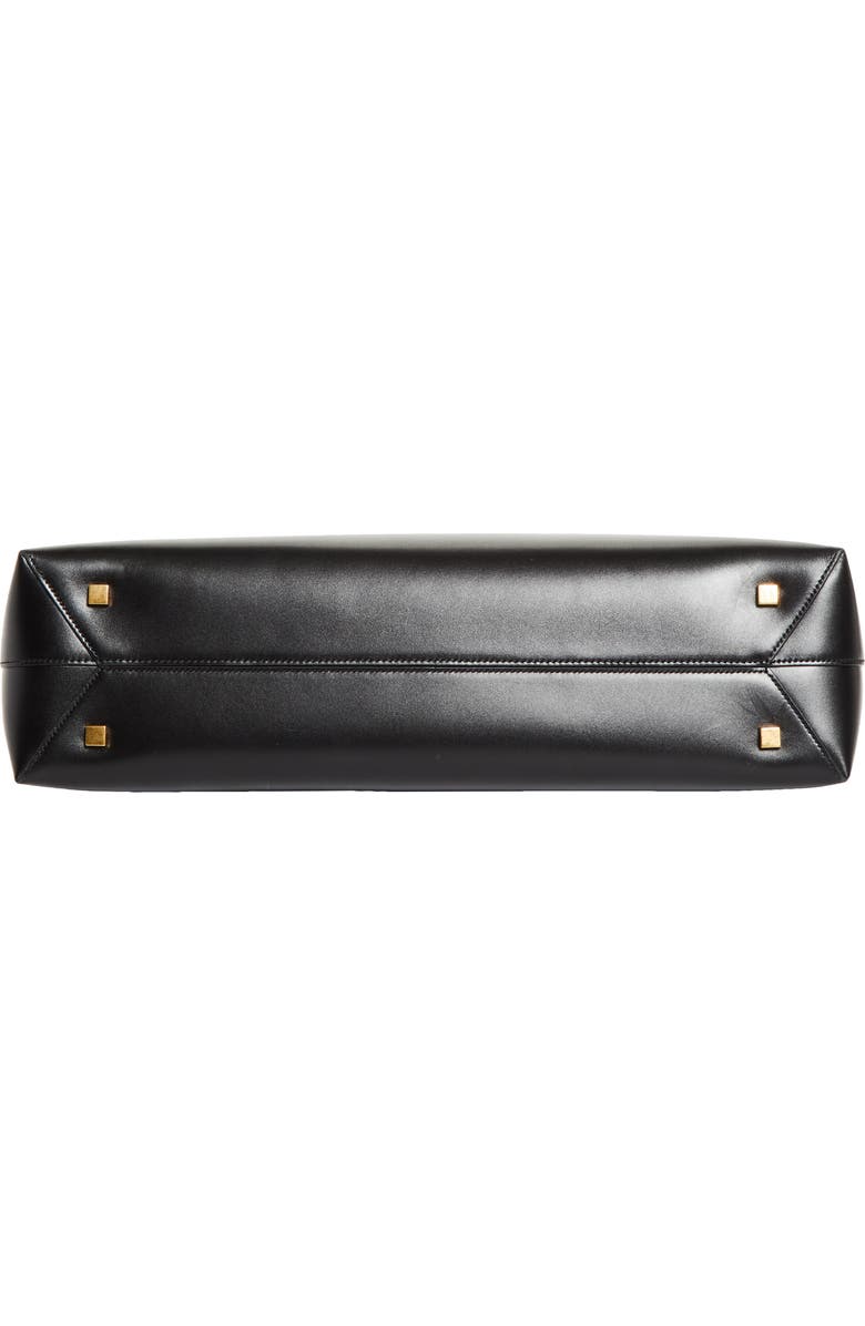 Saint Laurent Large Sac de Jour Leather Bowling Bag, Alternate, color, Noir