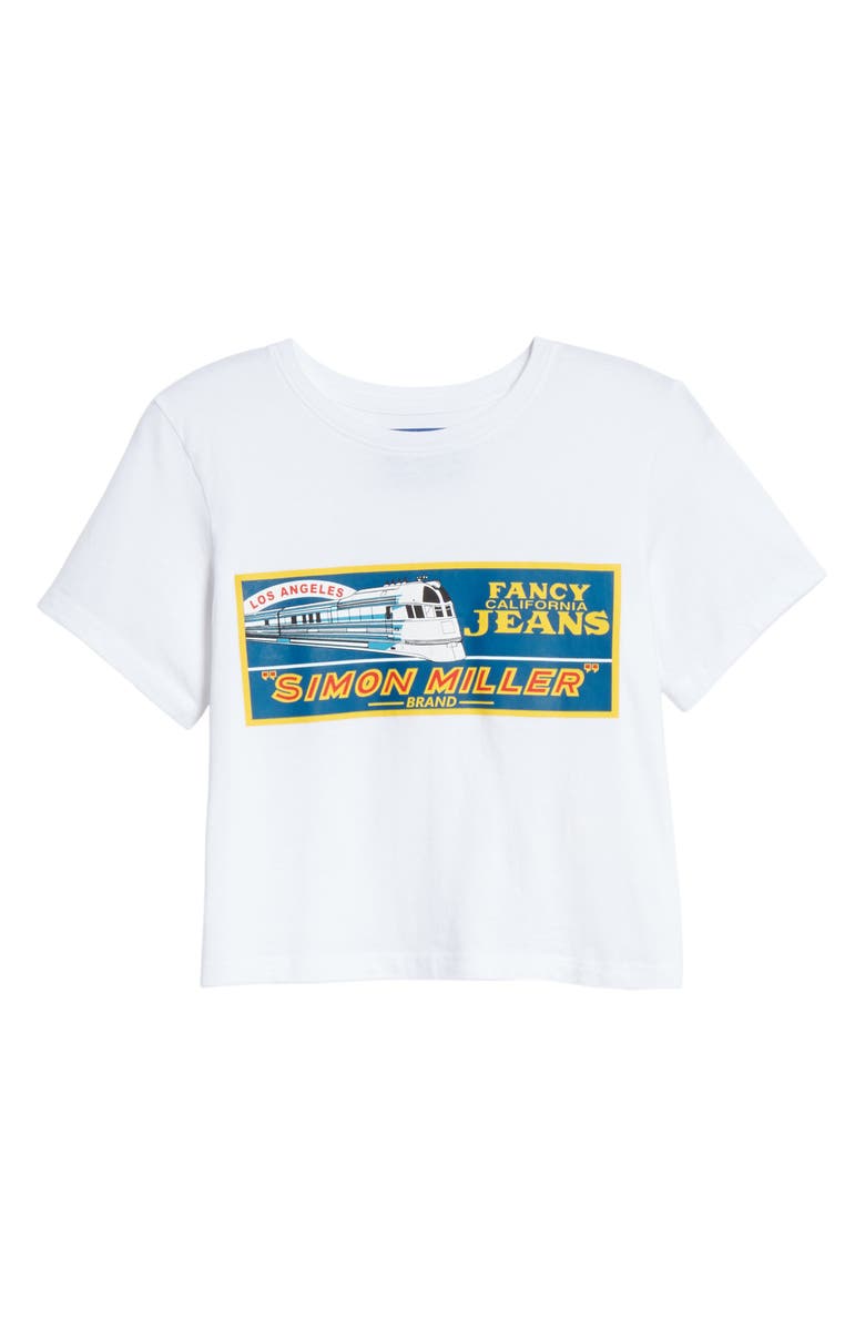 Simon Miller Rondo Train Print Crop Tee, Alternate, color,