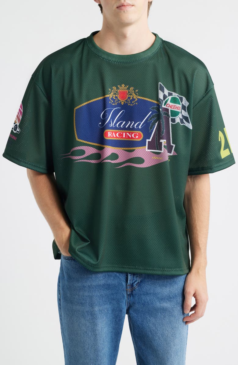Island Avenue Island Racing Mesh Graphic T-Shirt, Main, color, Green