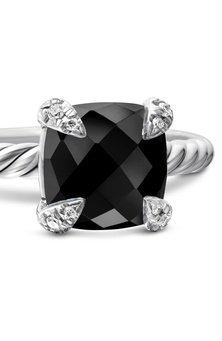 David Yurman Chatelaine<sup>®</sup> Ring with Semiprecious Stone & Diamonds, Alternate, color, Black Onyx