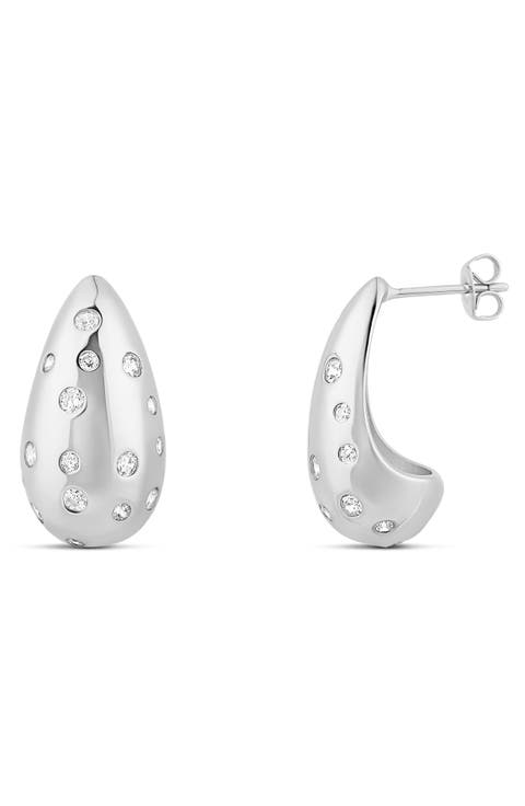 Pavé Inlay Teardrop Earrings