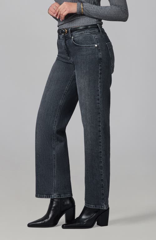 Lola Denim Miro Mid Rise Relaxed Straight Jeans In Gray