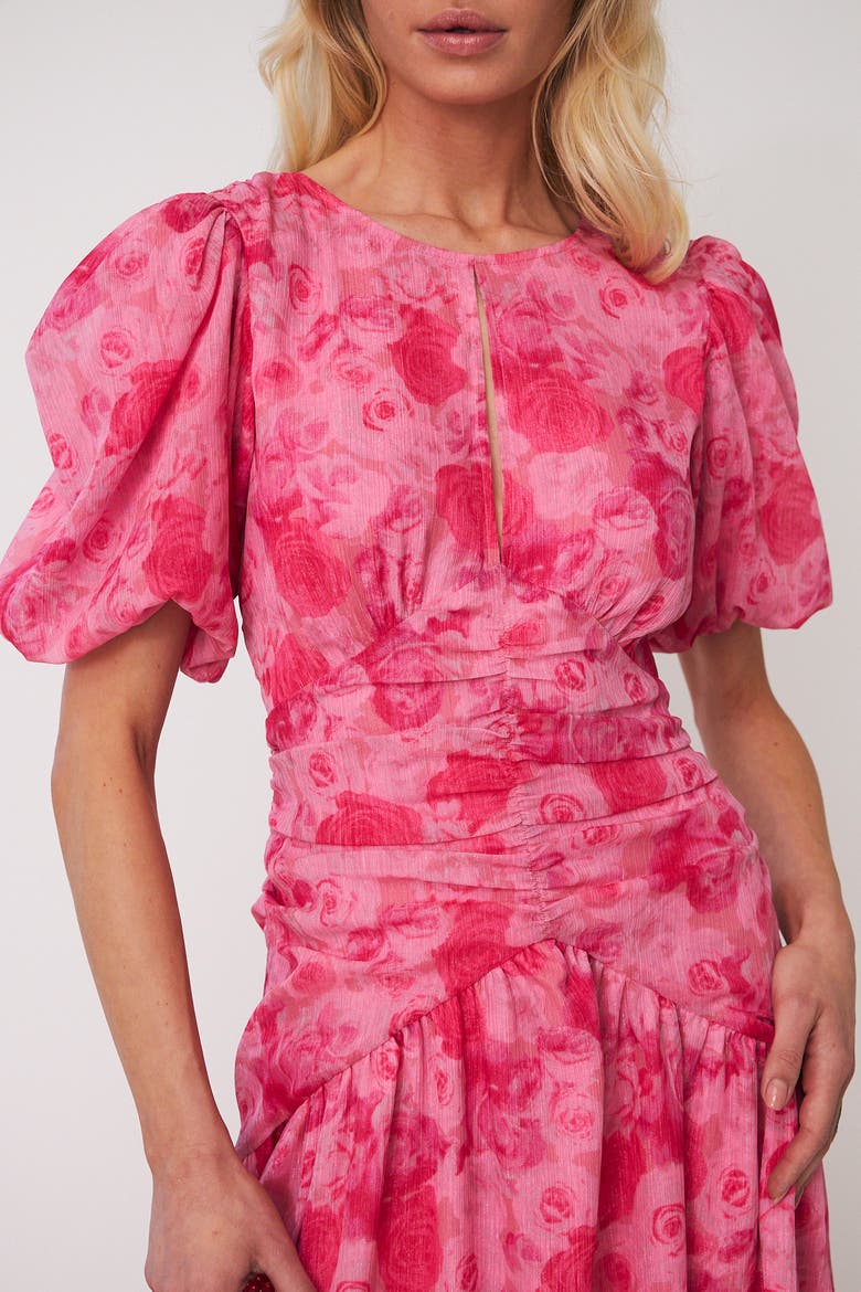 Elaine Floral Maxi Dress, Alternate, color, Pink Rosegarden