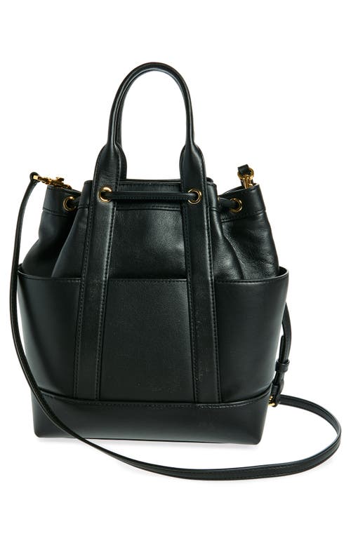 Shop Veronica Beard Goody Leather Bucket Bag In Black
