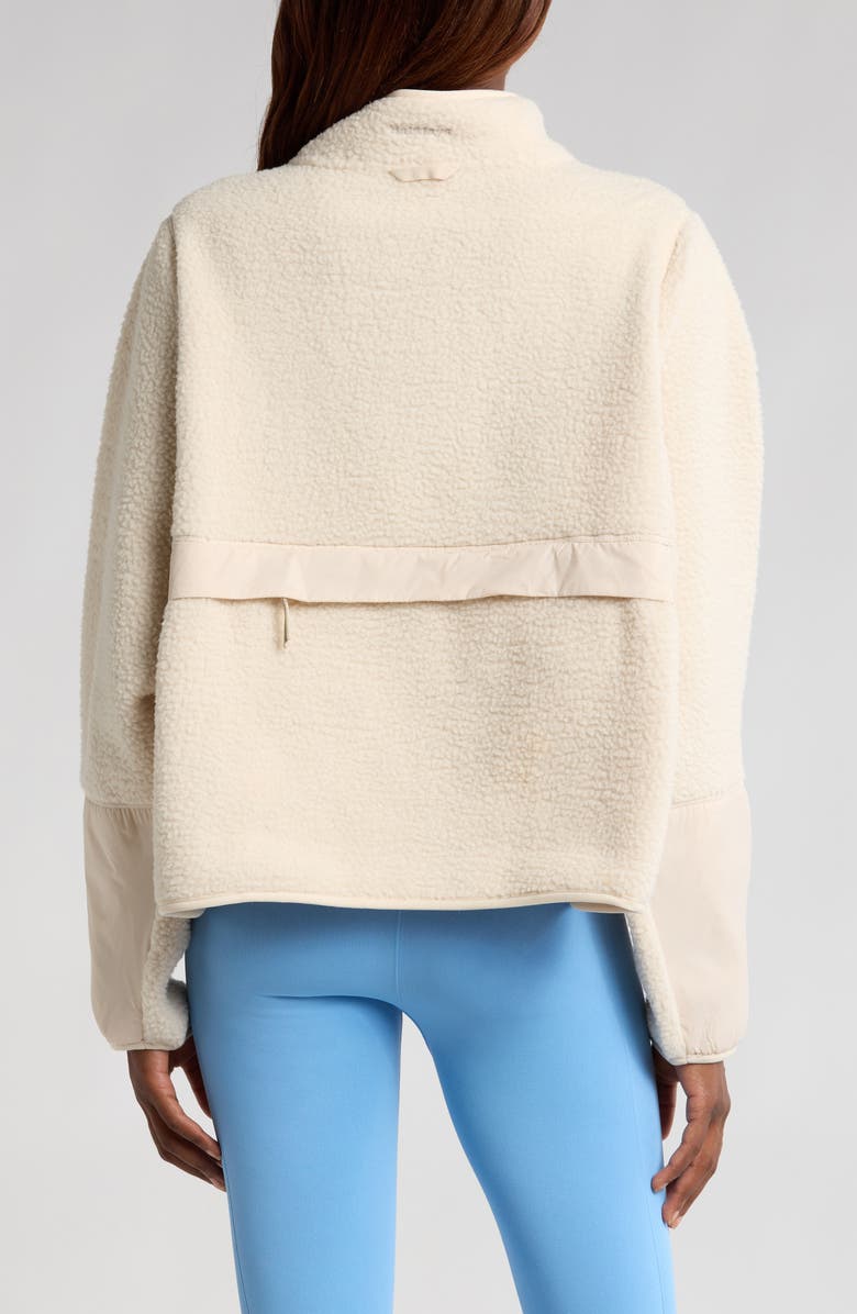 Halfdays Pieper Water Repellent Recycled Polyester Fleece Quarter Zip Top, Alternate, color, Oat Milk