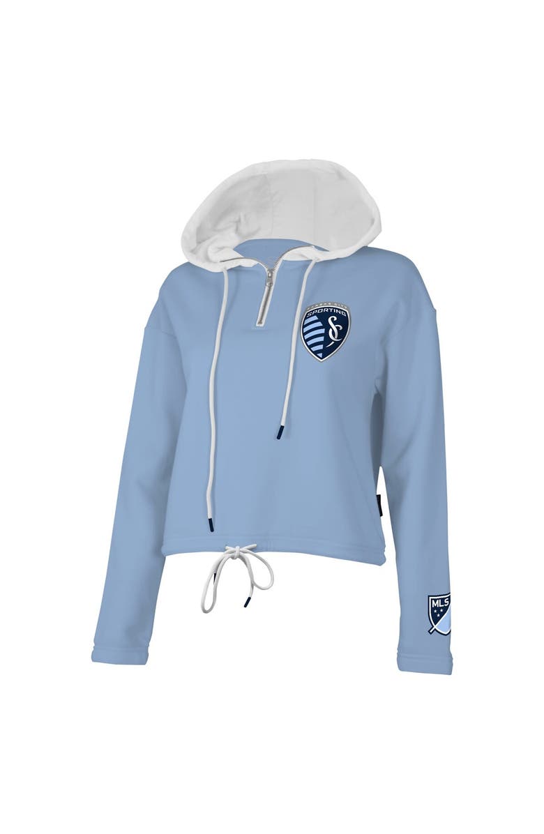 Stadium Essentials Women's Stadium Essentials Light Blue Sporting Kansas City Game Plan Quarter-Zip Hoodie, Alternate, color, Light Blue