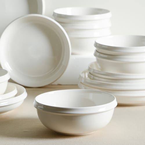 Stone Lain Verso Porcelain 4-piece Bowl Set In White