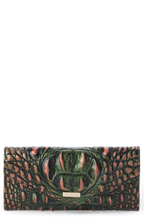 Veronica Croc Embossed Leather Wallet