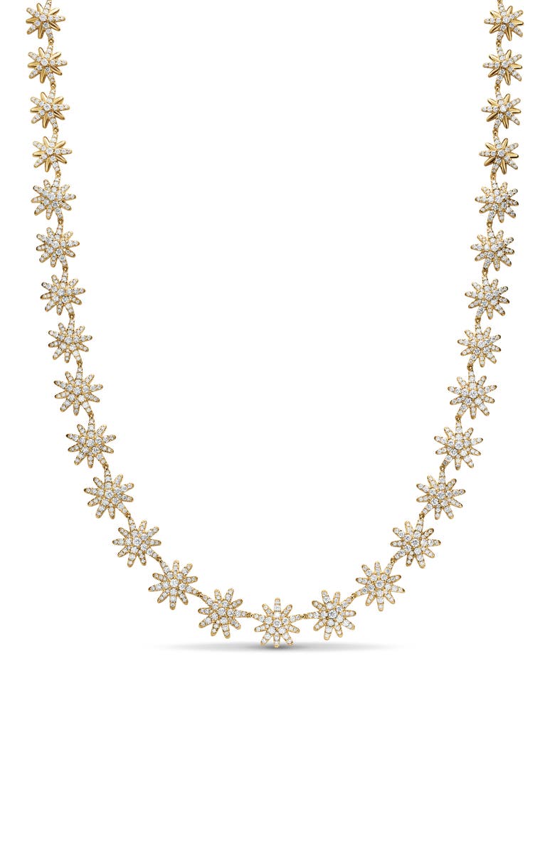 David Yurman Starburst Tennis Necklace, 18K Yellow Gold with Diamonds, 12.5mm, Main, color, Gold