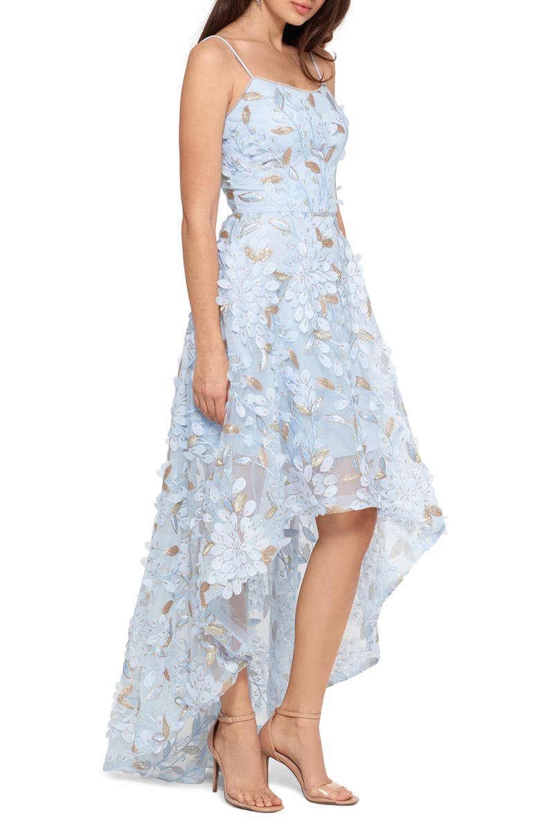 Xscape Evenings Xscape 3D Floral High/Low Gown, Alternate, color,