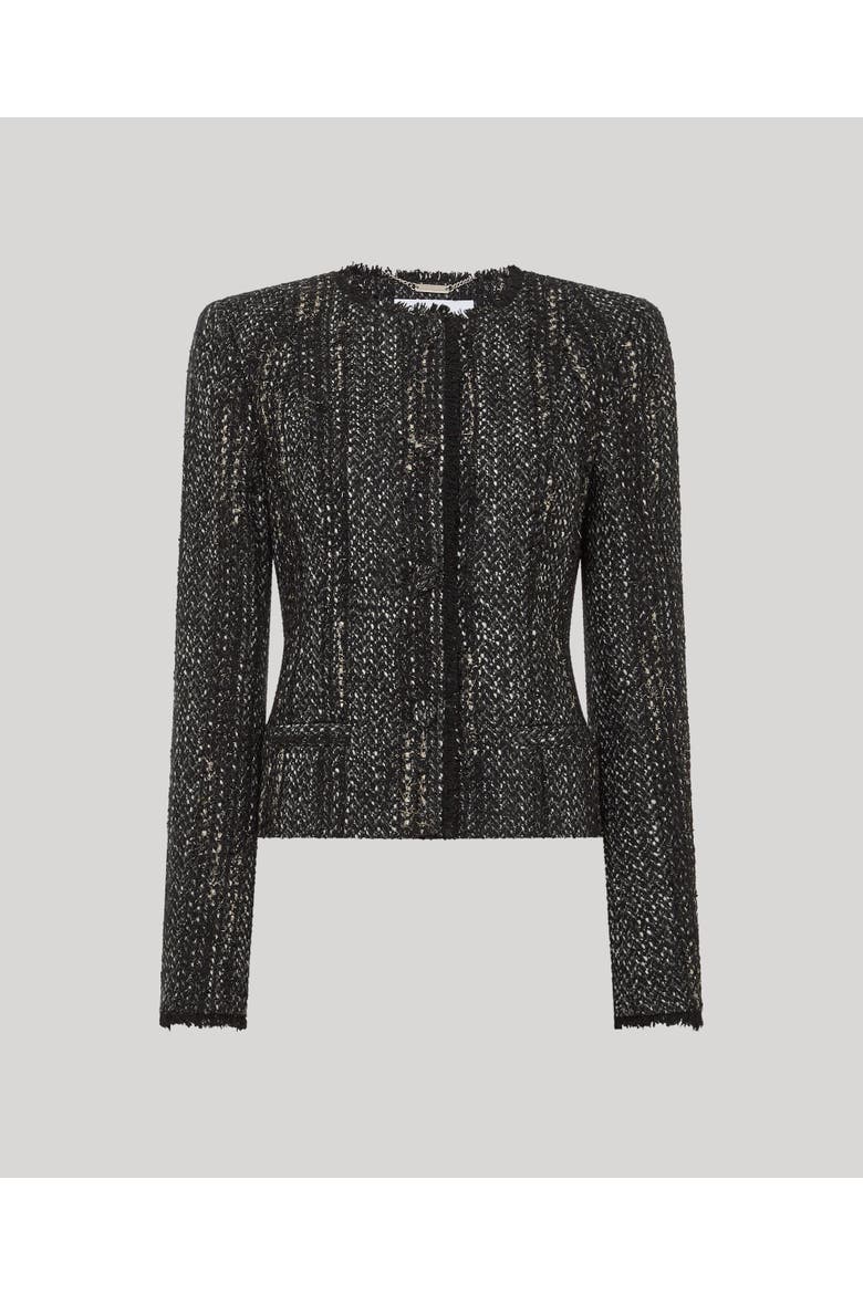Audrey Boucle Jacket, Main, color, Black Glitter