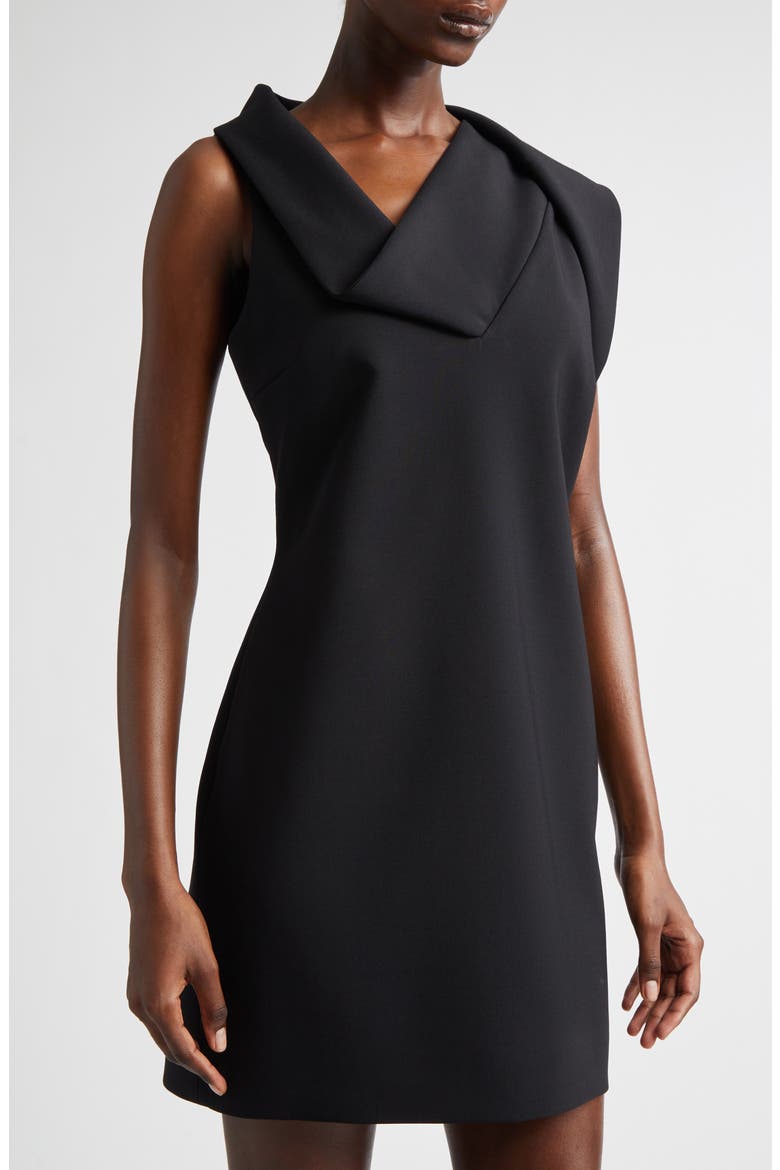 Asymmetric Neck Minidress, Alternate, color, NERO