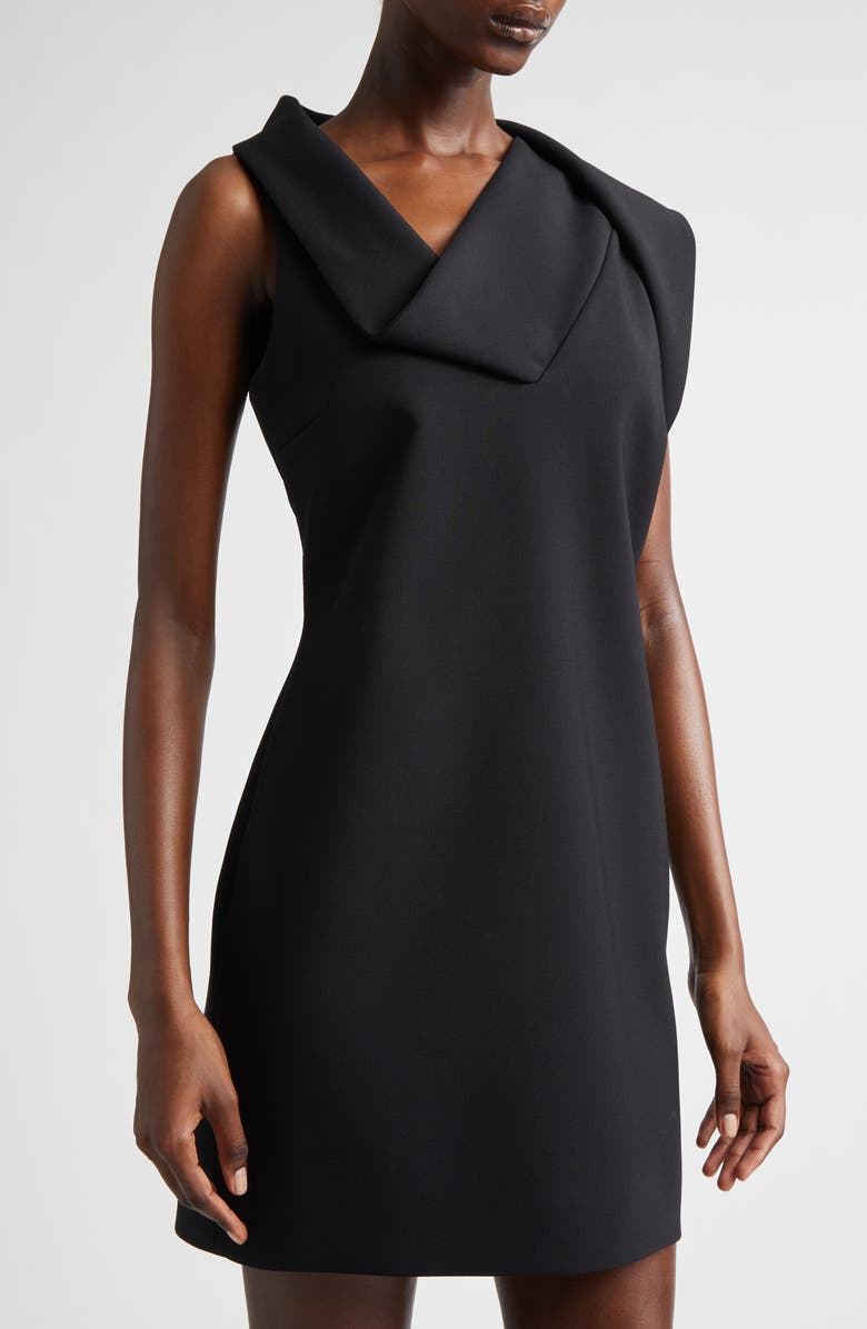 FERRAGAMO Asymmetric Neck Minidress, Alternate, color, Nero