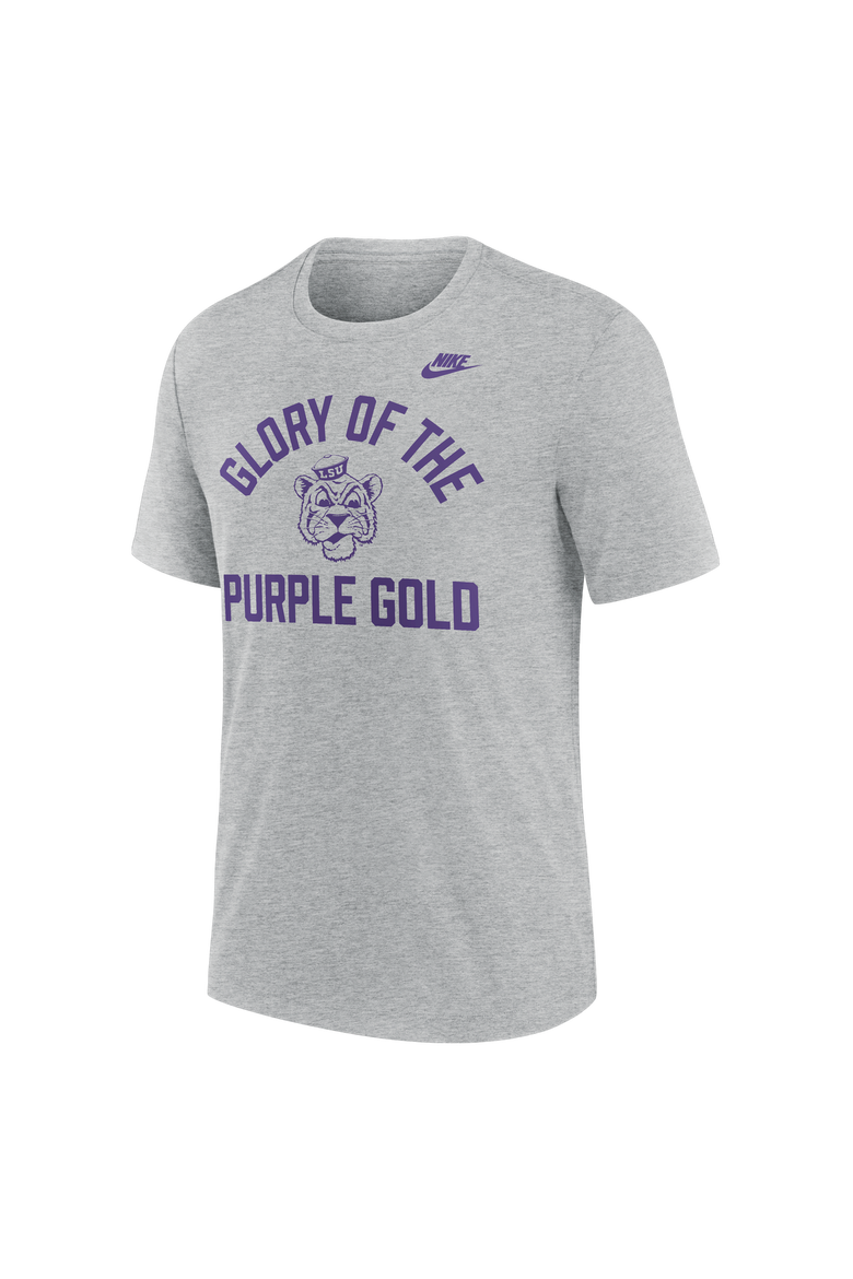 Men's Nike Heather Gray LSU Tigers Legacy Mantra Tri-Blend T-Shirt, Alternate, color, Heather Gray