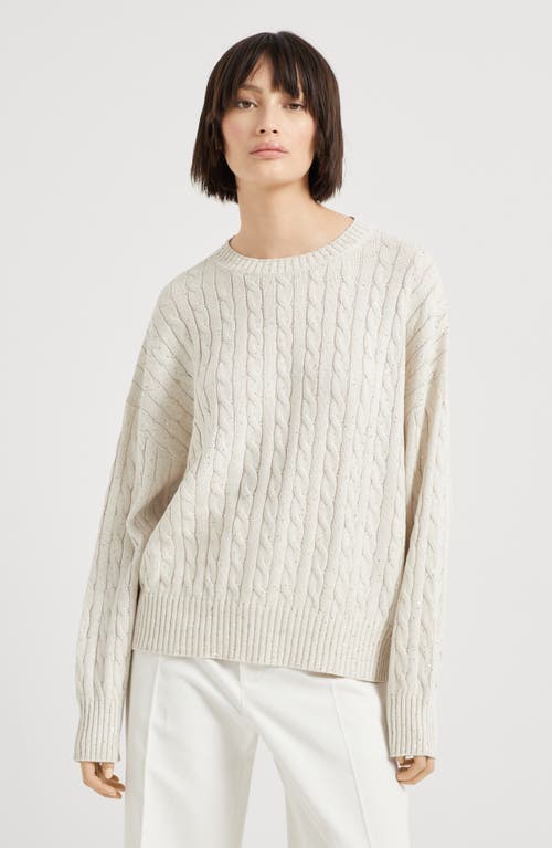 Brunello Cucinelli Dazzling T-shirt In Oat