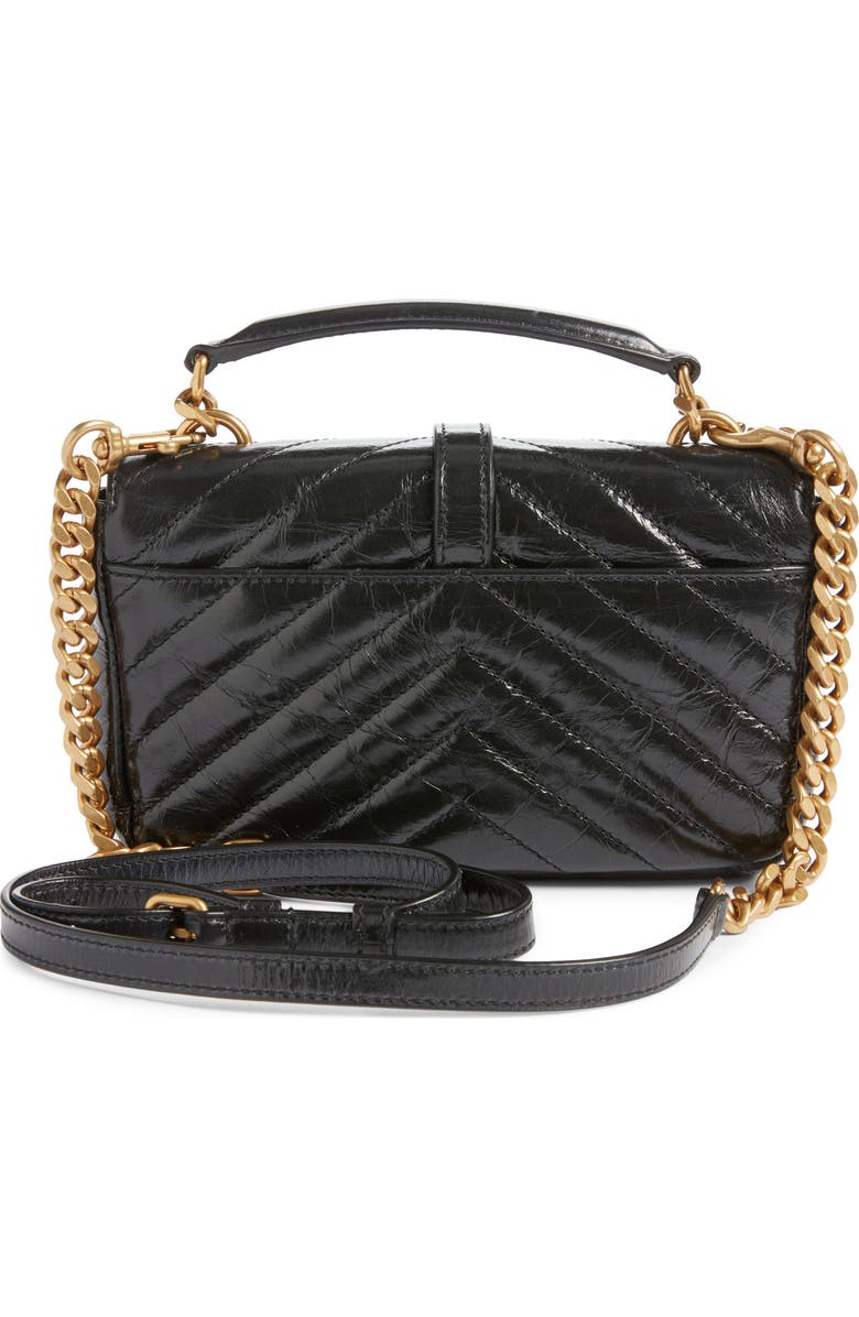 Saint Laurent Mini College Matelassé Leather Crossbody Bag, Alternate, color,