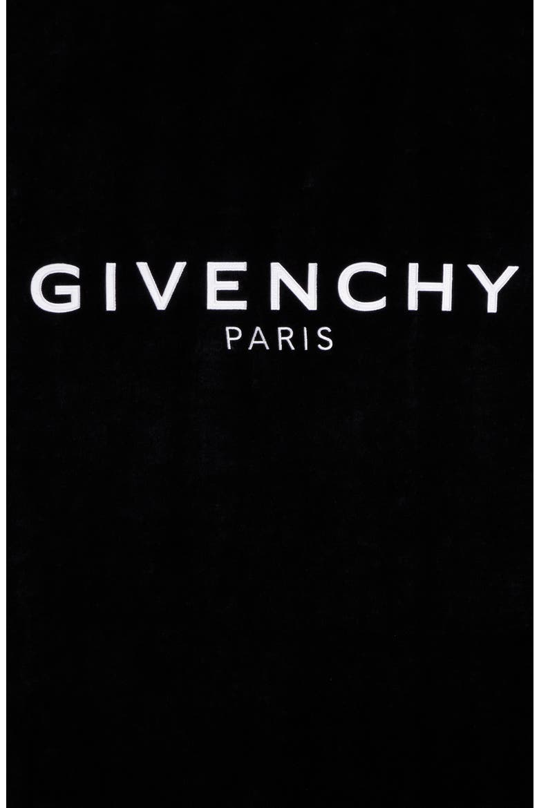 Embroidered Beach Towel, Alternate, color, BLACK