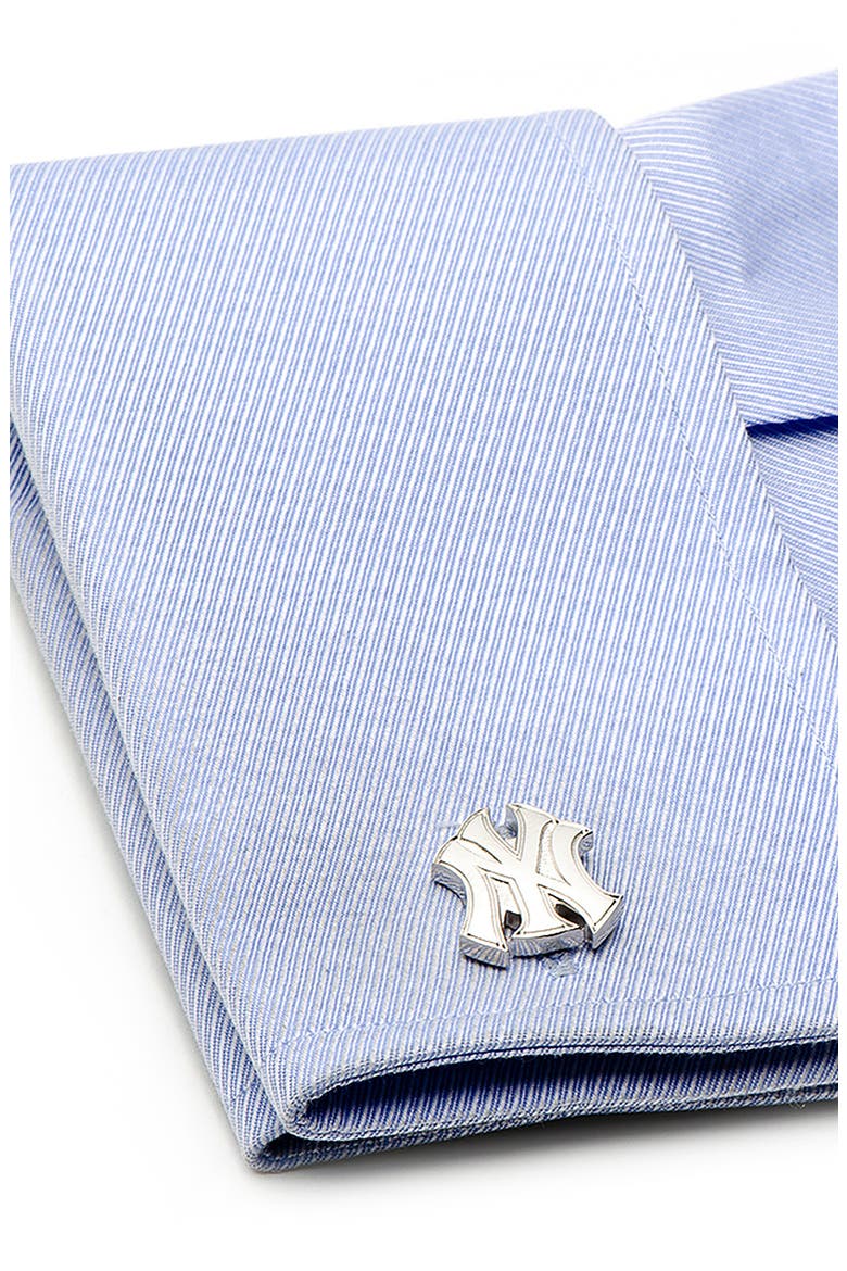 MLB New York Yankees Cuff Links, Alternate, color, NEW YORK YANKEES SILVER EDITIO