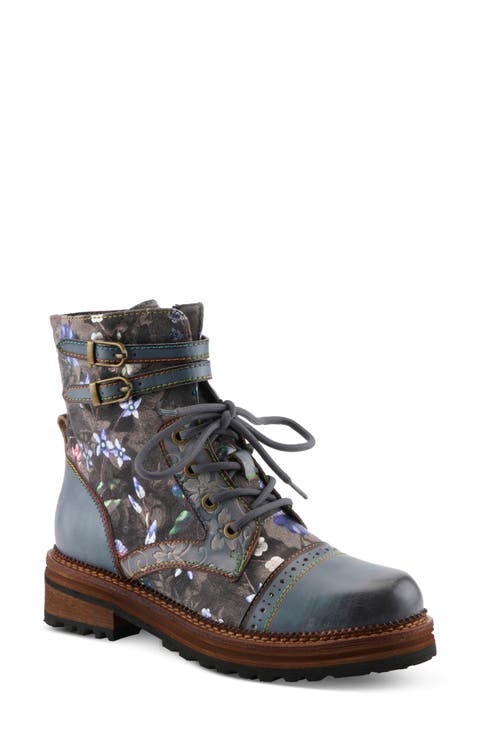 All The Way Floral Lace-Up Bootie