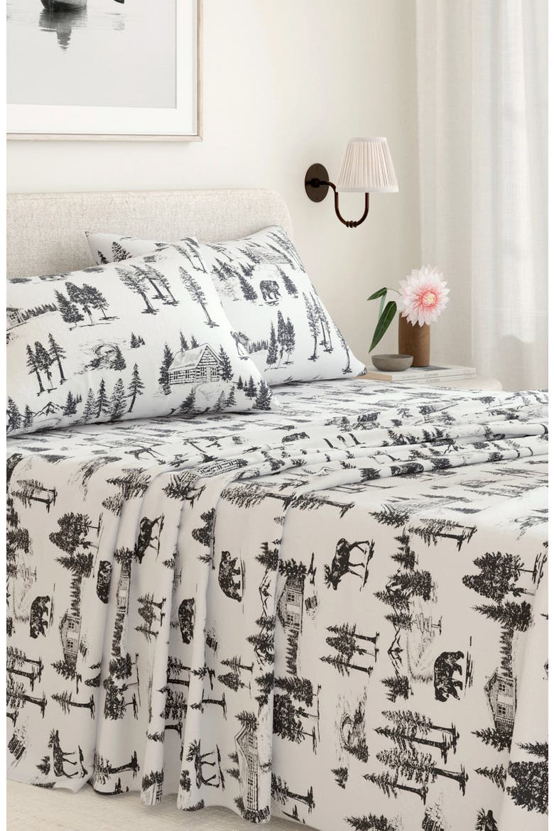 Turkish Cotton Flannel Lodge Sheet Set, Alternate, color, DECEMBER FROST