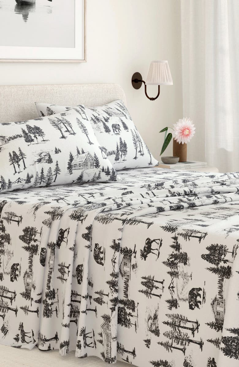 Woven & Weft Turkish Cotton Flannel Lodge Sheet Set, Alternate, color, December Frost